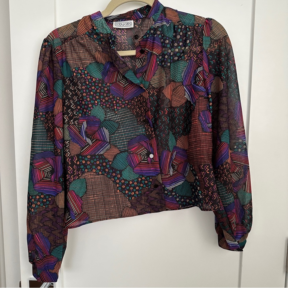 Vintage abstract floral blouse size small